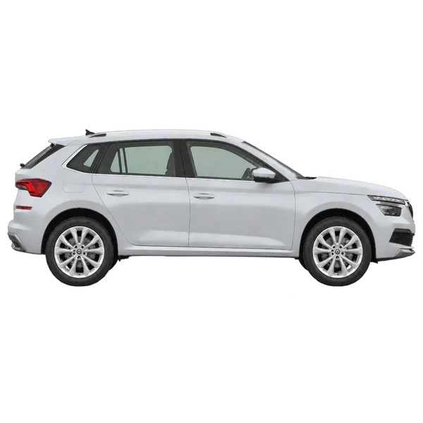 Skoda Kamiq 2022 argent, vue profil (tourné vers la droite)