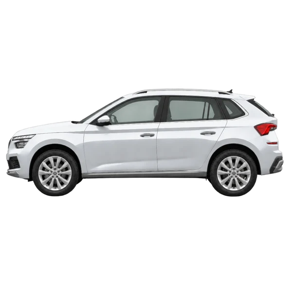 Skoda Kamiq 2023 argent, vue côté (vers la gauche)