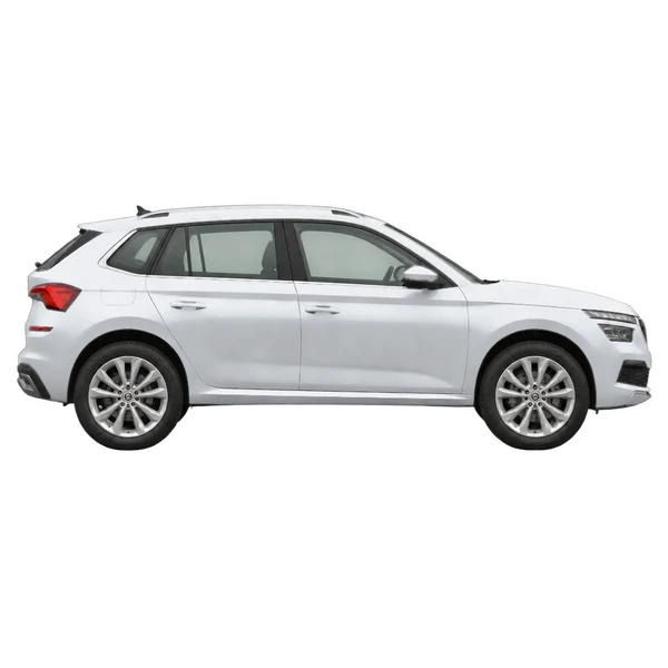Skoda Kamiq 2024 argent, vue profil (tourné vers la droite)