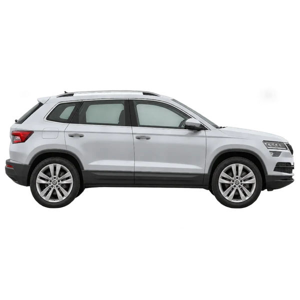 2020 Skoda Karoq in Silber, Ansicht: Seite (nach rechts gewandt)