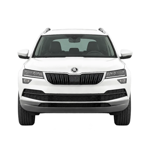 2020 Skoda Karoq in weiß, Ansicht: Front