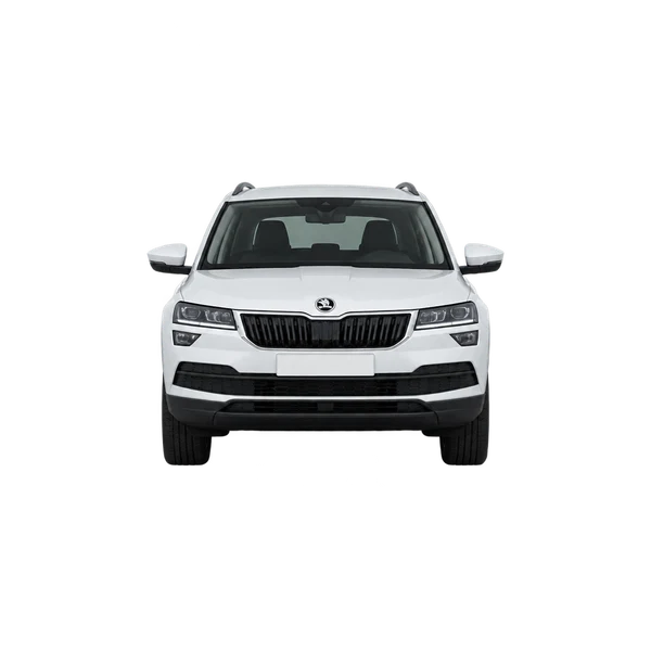 2021 Skoda Karoq in weiß, Ansicht: Front