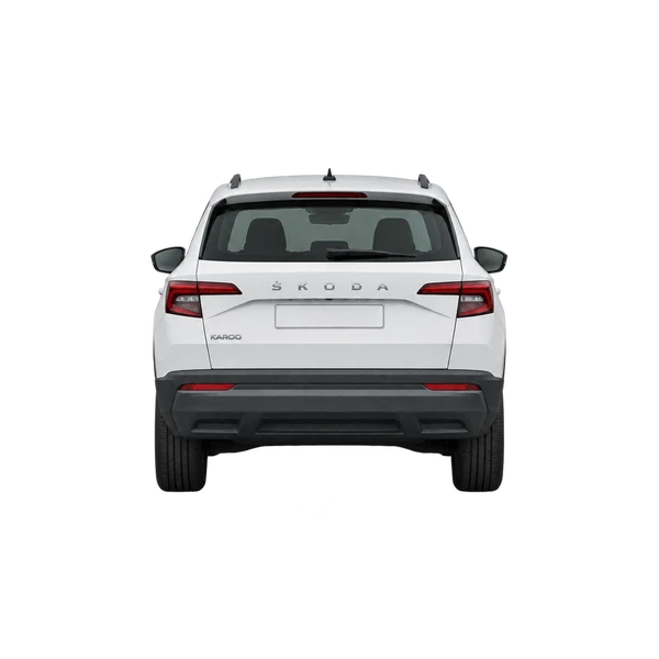 2021 Skoda Karoq in weiß, Ansicht: Heck