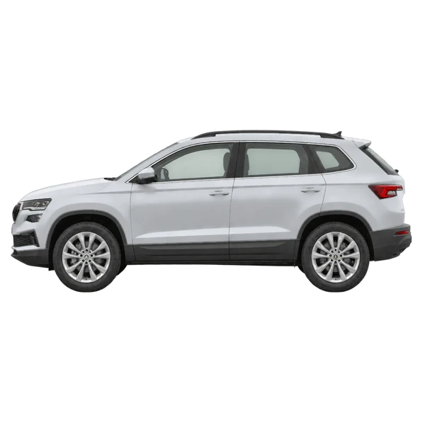 2022 Skoda Karoq in Silber, Ansicht: Seite (nach links gerichtet)