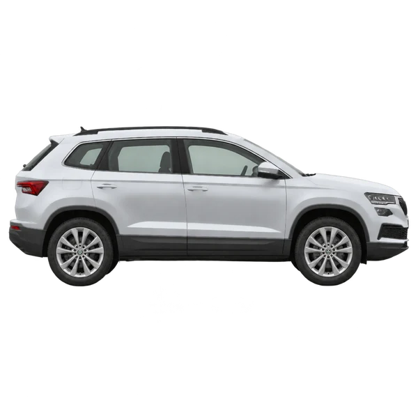 2022 Skoda Karoq in Silber, Ansicht: Seite (nach rechts gewandt)