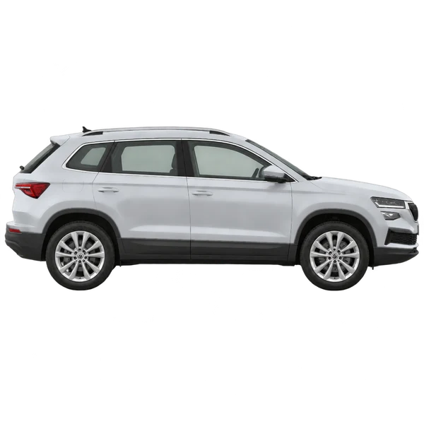 シルバーの2023 Skoda Karoq(側面(右向き)ビュー)