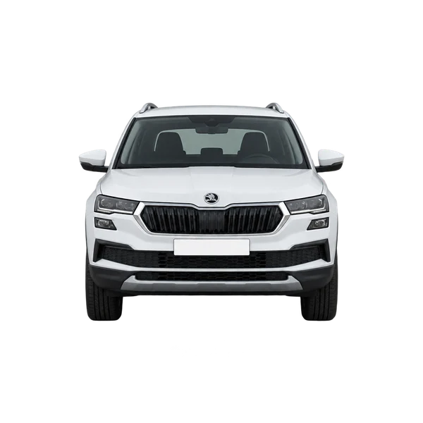 ホワイトの2023 Skoda Karoq(正面ビュー)