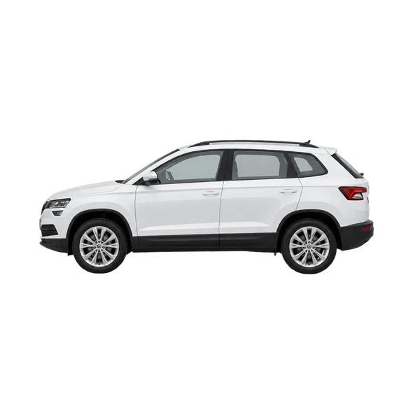 ホワイトの2023 Skoda Karoq(側面(左向き)ビュー)