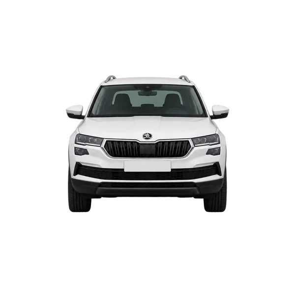 2024 Skoda Karoq in weiß, Ansicht: Front