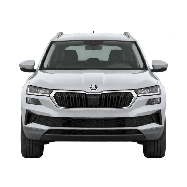 シルバーの2026 Skoda Karoq(正面ビュー)