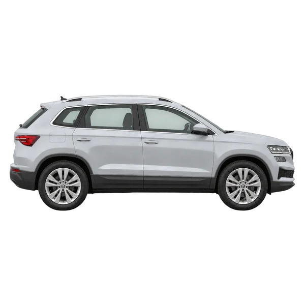 シルバーの2026 Skoda Karoq(側面(右向き)ビュー)