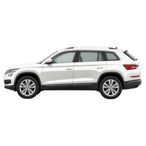 Skoda Kodiaq 2017 en blanco, vista lateral (mirando a la izquierda)