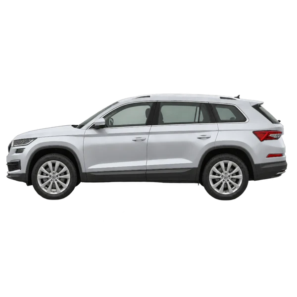 Skoda Kodiaq 2026 en plateado, vista lateral (mirando a la izquierda)