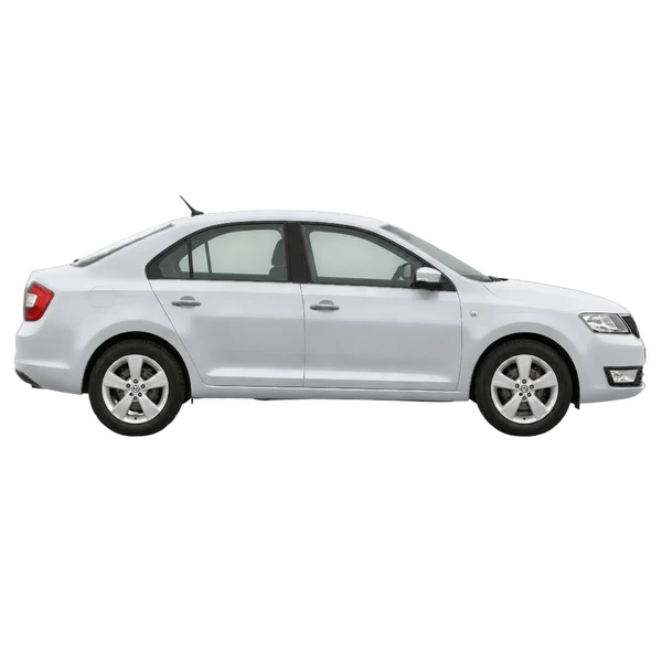 シルバーの2012 Skoda Rapid（側面（右向き）ビュー）