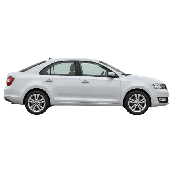 シルバーの2013 Skoda Rapid（側面（右向き）ビュー）