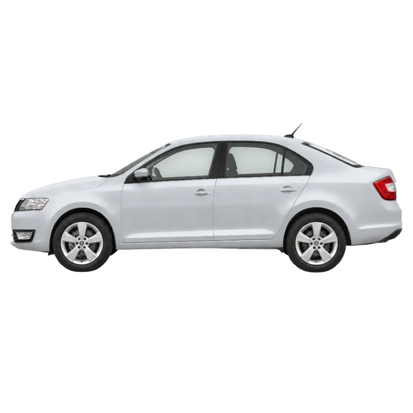 Skoda Rapid 2014 prata, vista lateral (voltada para a esquerda)