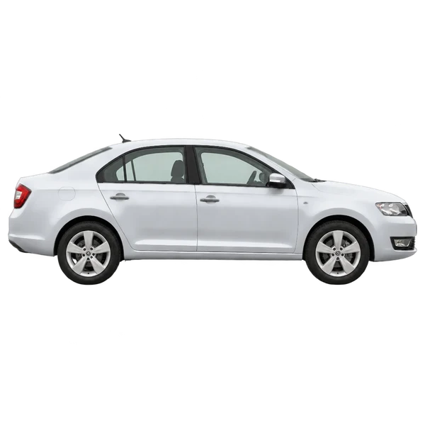 シルバーの2017 Skoda Rapid（側面（右向き）ビュー）