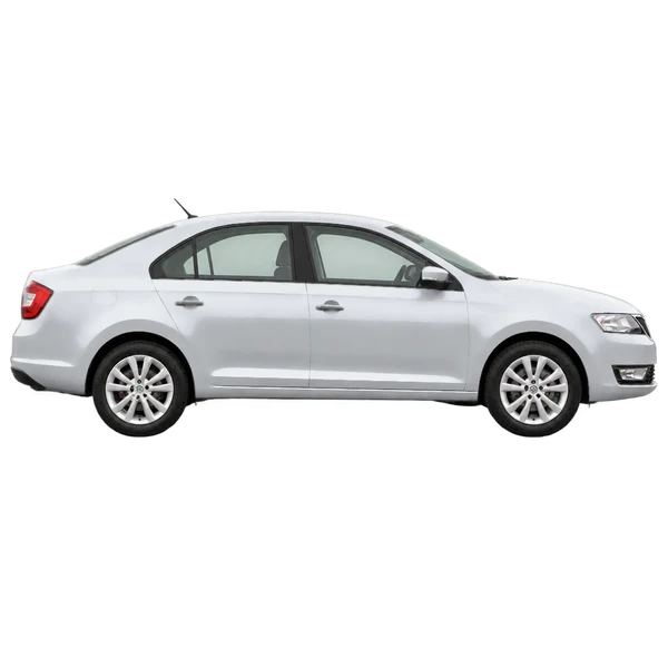 シルバーの2018 Skoda Rapid（側面（右向き）ビュー）