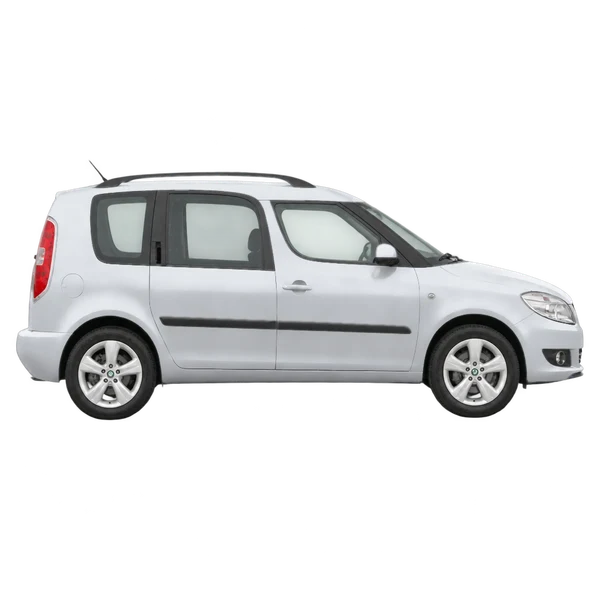 シルバーの2011 Skoda Roomster（側面（右向き）ビュー）