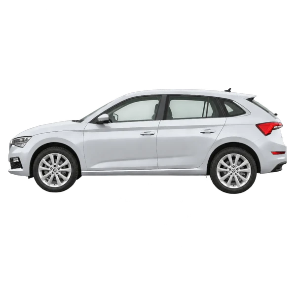 Skoda Scala 2020 en plateado, vista lateral (mirando a la izquierda)