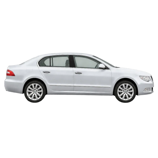 シルバーの2011 Skoda Superb（側面（右向き）ビュー）