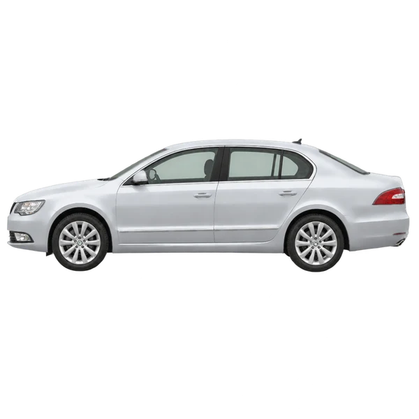 Skoda Superb 2013 prata, vista lateral (voltada para a esquerda)