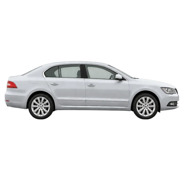 2014 Skoda Superb in Silber, Ansicht: Seite (nach rechts gewandt)