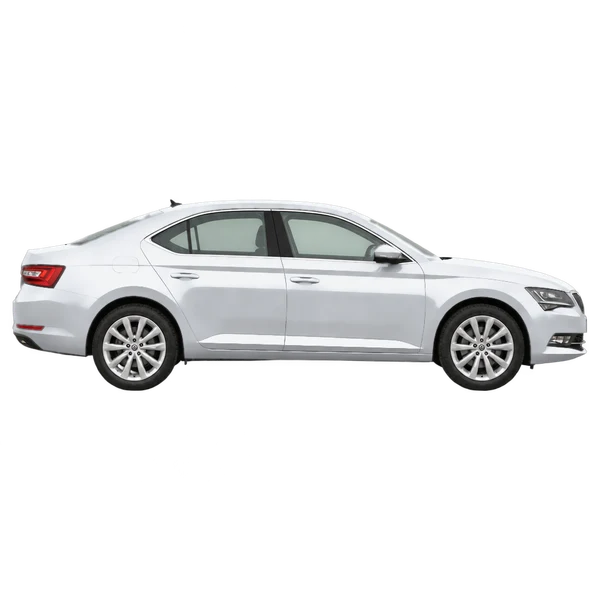 Skoda Superb 2016 prata, vista lateral (voltada para a direita)