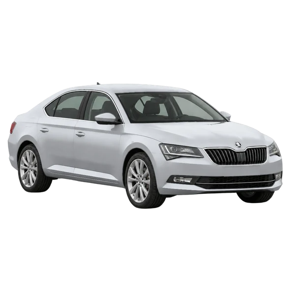 Skoda Superb 2018 argent, vue trois-quarts avant (orienté vers la gauche)