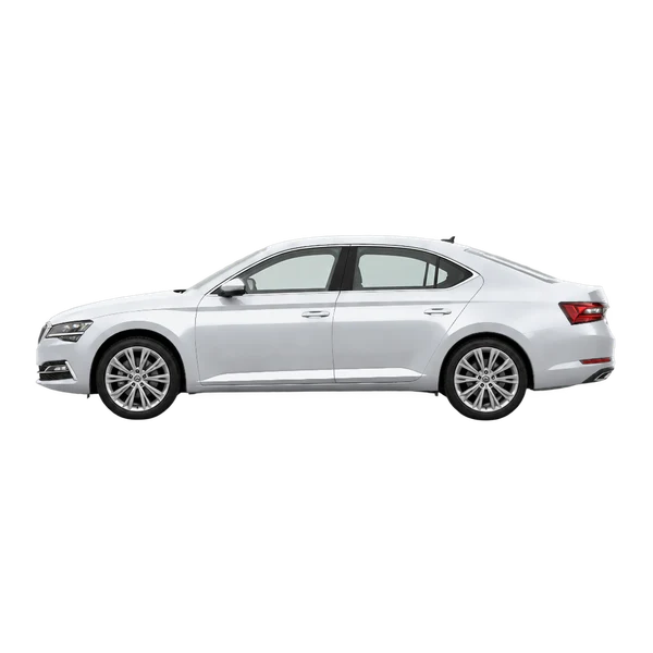 2022 Skoda Superb in Silber, Ansicht: Seite (nach links gerichtet)