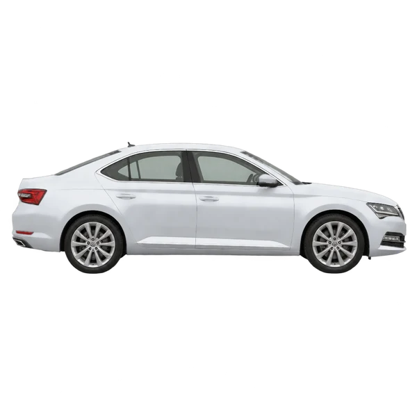 2022 Skoda Superb in Silber, Ansicht: Seite (nach rechts gewandt)