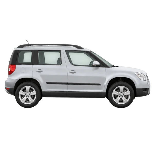シルバーの2010 Skoda Yeti（側面（右向き）ビュー）