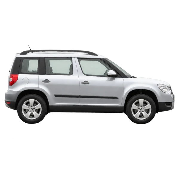 シルバーの2011 Skoda Yeti（側面（右向き）ビュー）