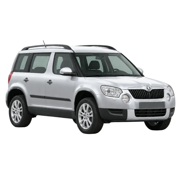 シルバーの2012 Skoda Yeti（フロントスリークォーター(左向き)ビュー）