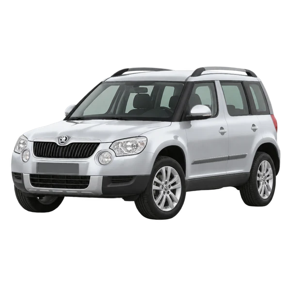 シルバーの2013 Skoda Yeti（フロントスリークォーター(左向き)ビュー）