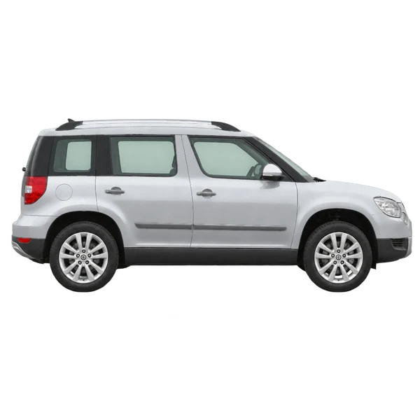 シルバーの2013 Skoda Yeti（側面（右向き）ビュー）