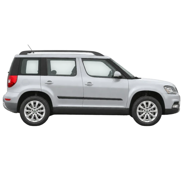 シルバーの2014 Skoda Yeti（側面（右向き）ビュー）
