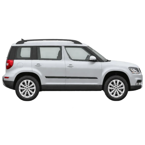 シルバーの2015 Skoda Yeti（側面（右向き）ビュー）