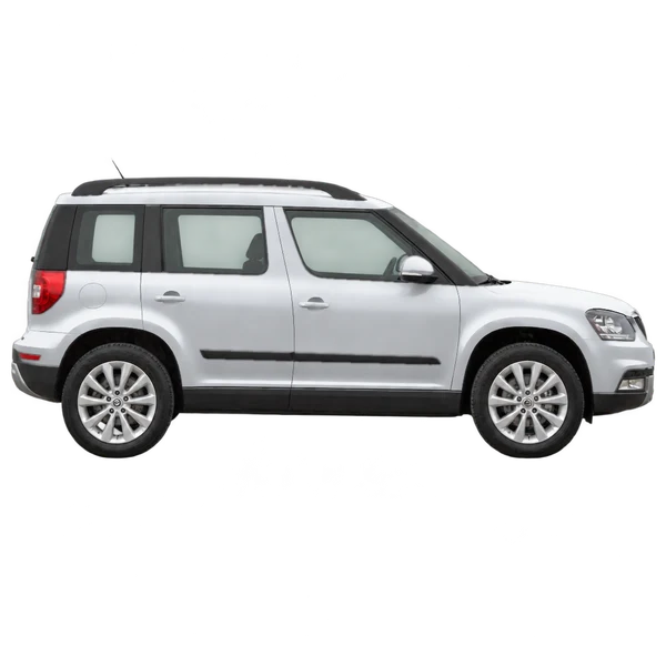 シルバーの2016 Skoda Yeti（側面（右向き）ビュー）