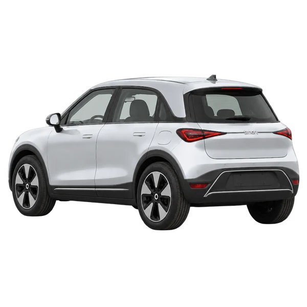 シルバーの2026 Smart #1(リア斜め(左向き)ビュー)