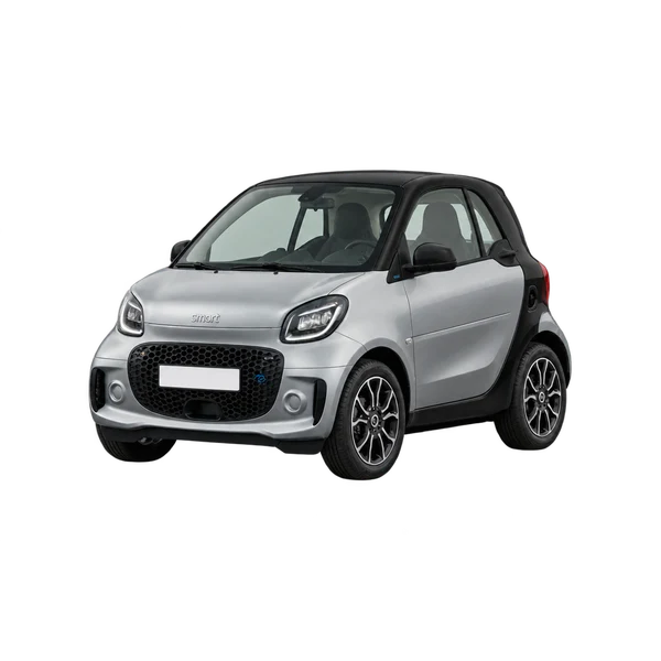 Smart EQ Fortwo 2021 en plateado, vista frontal tres cuartos (hacia la izquierda)
