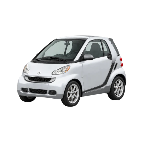 Smart Fortwo 2007 en plateado, vista frontal tres cuartos (hacia la izquierda)