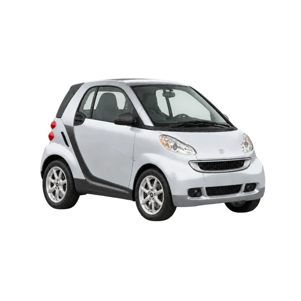 シルバーの2007 Smart Fortwo(フロントスリークォーター(右向き)ビュー)