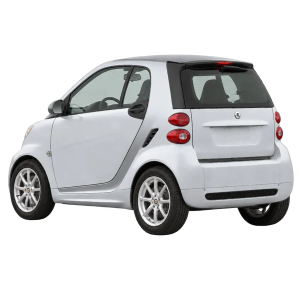 Smart Fortwo 2012 argent, vue trois-quarts arrière (orienté vers la gauche)