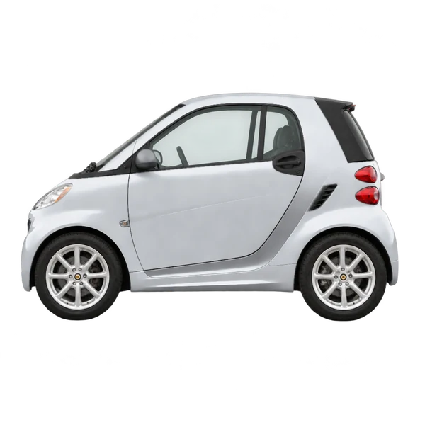 Smart Fortwo 2012 argent, vue côté (vers la gauche)