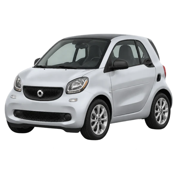 Smart Fortwo 2018 argent, vue trois-quarts avant (orienté vers la gauche)