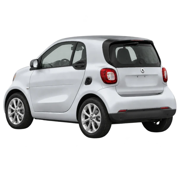 Smart Fortwo 2018 argent, vue trois-quarts arrière (orienté vers la gauche)