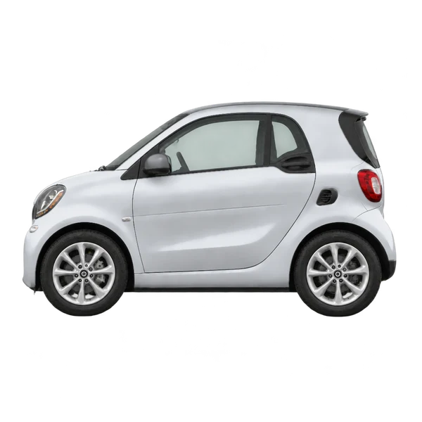 Smart Fortwo 2018 argent, vue côté (vers la gauche)