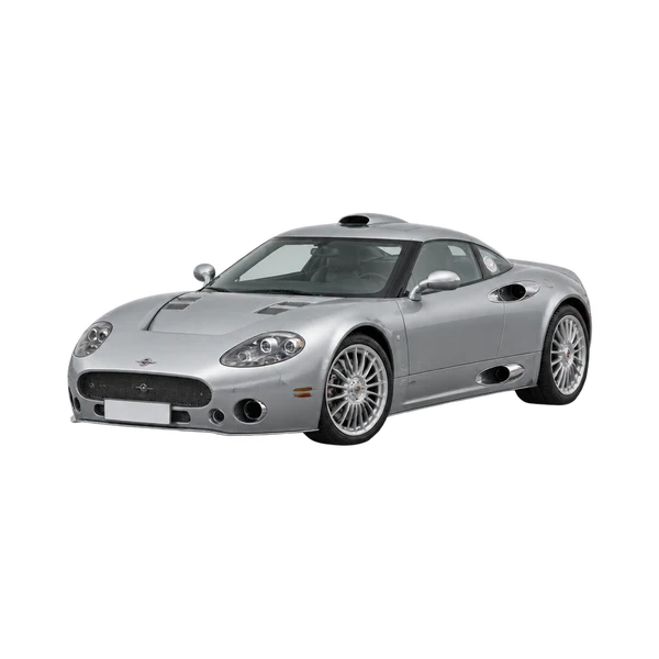 Spyker C12 2021 prata, vista dianteira em três quartos (voltada para a esquerda)