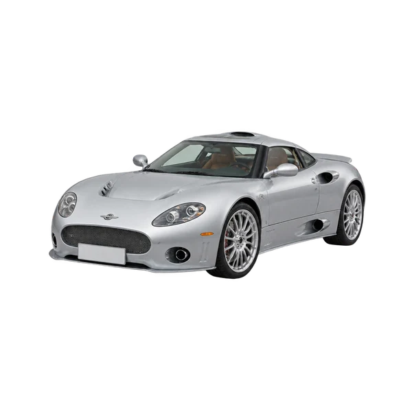 シルバーの2010 Spyker C8（フロントスリークォーター(左向き)ビュー）